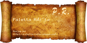 Paletta Réta névjegykártya